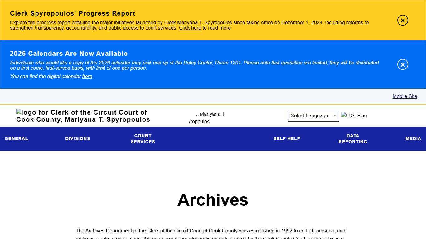 Archives Clerk of the Circuit Court of Cook County